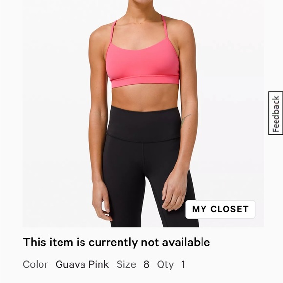 Lululemon Flow Y Bra Nulu, Size 8, Guava Pink - Picture 2 of 7
